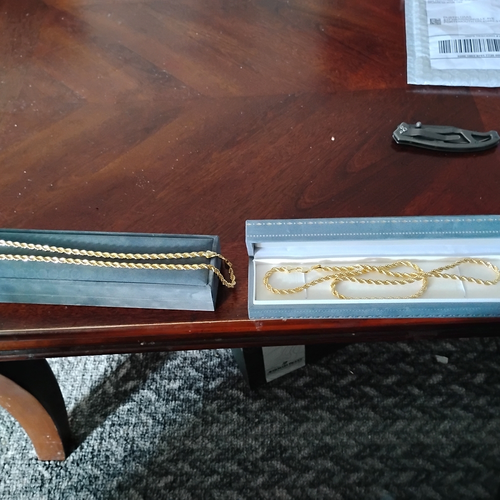 Gold Rope Chain Necklace